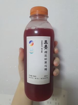 트롯전통식혜 트롯레드비트식혜 1리터 +500리터 — 5점을 준 리뷰어가 2021년 5월 올린 사용 사진