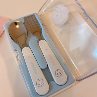 유비맘 스푼포크 케이스 세트 1+1 _컬러랜덤 발송 — 5점을 준 리뷰어가 2021년 3월 올린 사용 사진