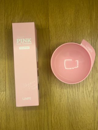[유니프] 헤어 샤이니 핑크 컬러 트리트먼트240g — 3.5점을 준 리뷰어가 2023년 10월 올린 사용 사진