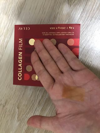 프리마인 귀족의 콜라겐, 92배 흡수율. 럭셔리 프리미엄 셀라브 콜라겐필름 30매 — 3.5점을 준 리뷰어가 2021년 11월 올린 사용 사진
