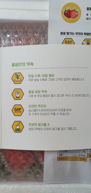 옳음 딸기 논산 설향 딸기 900g 산지직송 — 5점을 준 리뷰어가 2021년 1월 올린 사용 사진
