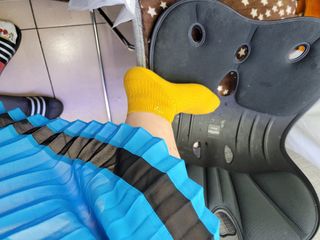 [사이즈가 있는 양말 필로이] 남/여 골지 발목 양말 4족 세트 남【S, M, L, XL】여【S, M, L】_컬러 랜덤 — 5점을 준 리뷰어가 2022년 6월 올린 사용 사진