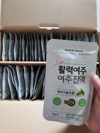참유원 특허제조 활력 여주진액 여주즙 50포 — 5점을 준 리뷰어가 2022년 1월 올린 사용 사진