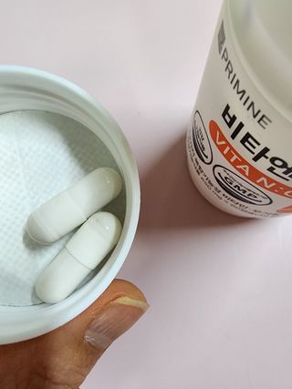 프리마인 성큼다가온 봄, 이너뷰티를 챙겨야 피부도 화사하게, 컨디션도 활기차게. 흡수율을 높인 고효율 비타민. — 4.5점을 준 리뷰어가 2023년 5월 올린 사용 사진