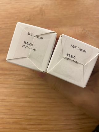랑팡 EGF+FGF 10ppm 리포좀 앰플 원액 10ml — 5점을 준 리뷰어가 2021년 11월 올린 사용 사진