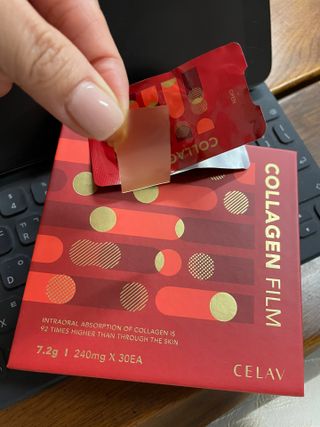 프리마인 귀족의 콜라겐, 92배 흡수율. 럭셔리 프리미엄 셀라브 콜라겐필름 30매 — 4.5점을 준 리뷰어가 2021년 10월 올린 사용 사진