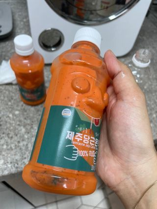 탐라원 무농약 당근과즙으로 건강한 당근주스, 당근몬딱주스 — 3점을 준 리뷰어가 2021년 8월 올린 사용 사진