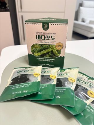 [피터씨마켓] 바다포도 100g(20g x 5봉) 우미부도 그린캐비어 ASMR 소분포장 — 5점을 준 리뷰어가 2024년 8월 올린 사용 사진