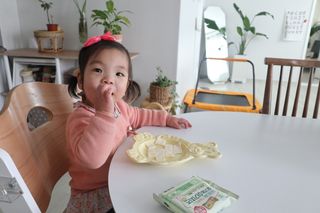 남양유업 드빈치 유기농 아기치즈 1단계 — 5점을 준 리뷰어가 2021년 1월 올린 사용 사진