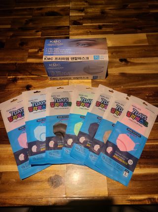 건강누리인터내셔날 (마스크 특집) 7DAYS 컬러마스크 (컬러7매)+ KMC 프리미엄 덴탈마스크(50매) — 5점을 준 리뷰어가 2022년 7월 올린 사용 사진