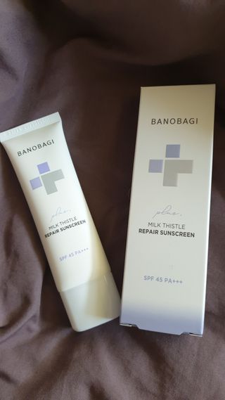 바노바기 코스메틱 바노바기 밀크씨슬 리페어 시카 선스크린 플러스 50ml — 5점을 준 리뷰어가 2023년 2월 올린 사용 사진