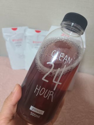 클린24시간 1BOX(5포) + 전용보틀(500ml) — 4.5점을 준 리뷰어가 2022년 8월 올린 사용 사진