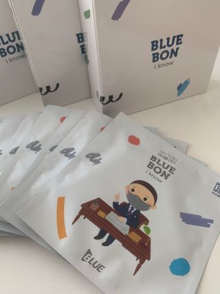 [블루 본 아이노우] 유아용 컬러마스크 40 PCS SET 2중 택 1 — 5점을 준 리뷰어가 2021년 5월 올린 사용 사진