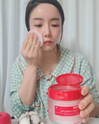 메디필 레드 락토 콜라겐 필링패드 — 5점을 준 리뷰어가 2021년 3월 올린 사용 사진