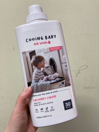 쿠잉베이비 에어워시 세탁세제,섬유유연제 1L — 5점을 준 리뷰어가 2022년 12월 올린 사용 사진