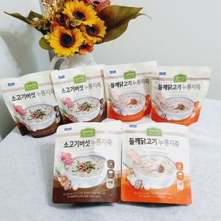 상하키친 소고기버섯 누룽지죽 / 들깨닭고기 누룽지죽 — 5점을 준 리뷰어가 2021년 10월 올린 사용 사진