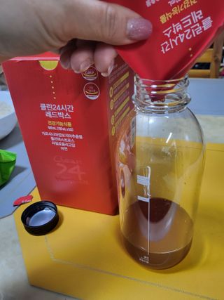 클린24시간 레드박스 1BOX(5포) + 전용보틀(500ml) — 5점을 준 리뷰어가 2024년 3월 올린 사용 사진