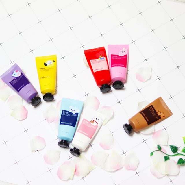 쿤달 BT21 시어버터 앤 마카다미아 퓨어 핸드크림 50ml 7구 기프트 세트 리뷰 사진