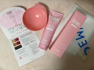 [유니프] 헤어 샤이니 핑크 컬러 트리트먼트240g — 3점을 준 리뷰어가 2023년 12월 올린 사용 사진