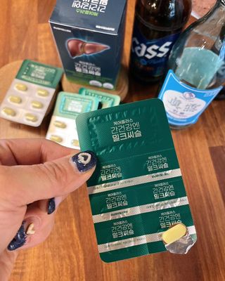 [경남제약헬스케어] 케어플러스 간건강엔 밀크씨슬 500mg 60정/2개월분/비타민B 5종+세레늄 — 5점을 준 리뷰어가 2024년 1월 올린 사용 사진