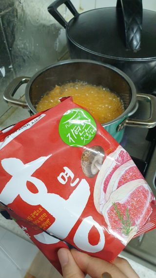 [풀무원] 자연은맛있다 정면, 백면, 홍면  세트 — 5점을 준 리뷰어가 2021년 4월 올린 사용 사진