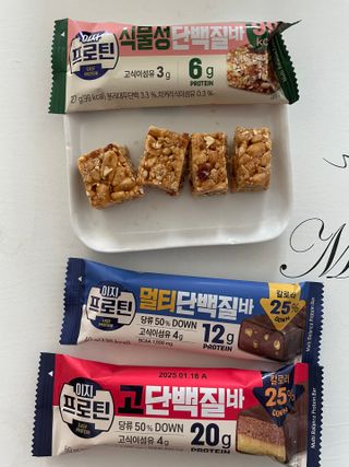 이지프로틴바 3종x각 2ea (고단백질바, 멀티단백질바, 식물성단백질바) — 5점을 준 리뷰어가 2024년 3월 올린 사용 사진