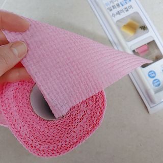 위케어 일회용 향균 수세미 50매 2롤 세트 총 100매 Pink — 4.5점을 준 리뷰어가 2021년 2월 올린 사용 사진