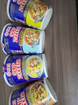 NISSIN 닛신 컵누들  4종 - 씨푸드오리지날, 씨푸드 스파이시, 씨푸드 커리, 씨푸드 XO소스 — 3.5점을 준 리뷰어가 2022년 2월 올린 사용 사진
