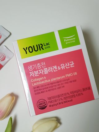 [풀무원건강생활] 생기충전 저분자콜라겐유산균 30포 — 5점을 준 리뷰어가 2021년 1월 올린 사용 사진
