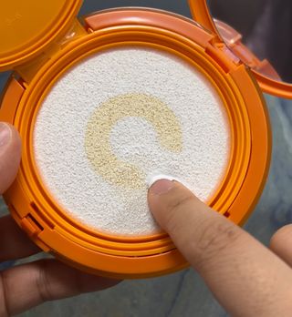 광동생활건강 MF[광동] 비타500✨주름개선·미백·SPF50+🌞퍼펙트쉴드 빅 선쿠션 본품 — 5점을 준 리뷰어가 2024년 5월 올린 사용 사진