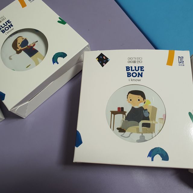 [블루 본 아이노우] 유아용 컬러마스크 40 PCS SET 2중 택 1 리뷰 사진