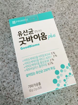 프리마인 유산균 국가지정연구소 선정, 살아있는 생유산균 200억 마리의 힘. 유산균n굿바이옴플러스 — 5점을 준 리뷰어가 2021년 11월 올린 사용 사진