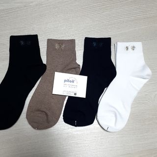 [사이즈가 있는 양말 필로이] 남/여 골지 발목 양말 4족 세트 남【S, M, L, XL】여【S, M, L】_컬러 랜덤 — 5점을 준 리뷰어가 2022년 6월 올린 사용 사진