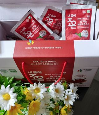 농업회사법인조은 유기농 석류 NFC 착즙주스 70ml 30포 — 5점을 준 리뷰어가 2021년 10월 올린 사용 사진