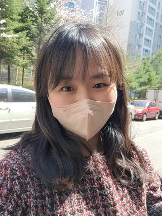 애니가드 셋업메베마스크 (대형 4컬러 + 중형 4컬러) — 4점을 준 리뷰어가 2022년 4월 올린 사용 사진