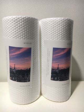 부직포나라 중금속유해물질ZERO 뜯어쓰는 주방 일회용수세미 60매 2매 — 5점을 준 리뷰어가 2022년 9월 올린 사용 사진