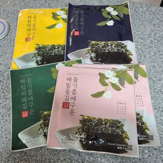 [해림맛김] 들기름에 구운 바삭바삭 김 4종 세트 + 1종 랜덤발송 총5개입 — 5점을 준 리뷰어가 2021년 2월 올린 사용 사진