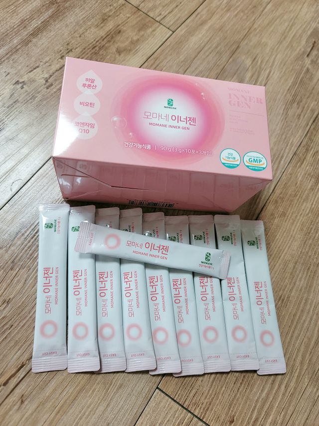 [모마네] 이너뷰티 히알루론산 비오틴 코큐텐 저분자피쉬콜라겐 - 3 g 30포 ★석류맛 리뷰 사진