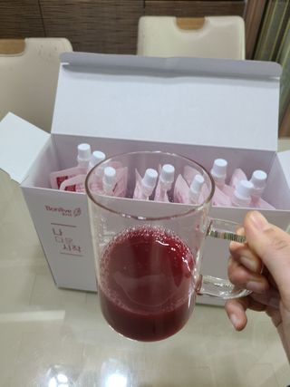 본리브 나 다운 시작 ABC주스 프리바이오틱스 — 5점을 준 리뷰어가 2021년 1월 올린 사용 사진