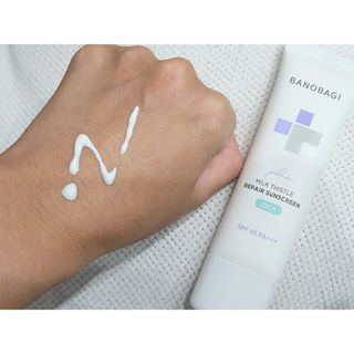 바노바기 코스메틱 바노바기 밀크씨슬 리페어 시카 폼 클렌저 플러스 120ml + 선스크린 플러스 50ml — 5점을 준 리뷰어가 2023년 8월 올린 사용 사진