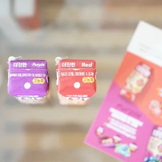 [롯데칠성] 야채듬뿍 더'진한 [롯데칠성] 야채는 이제 COLORFULL! 야채듬뿍  더 진한 레드 4개 +퍼플 4개 (총 8개) — 5점을 준 리뷰어가 2023년 7월 올린 사용 사진