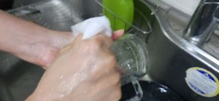부직포나라 중금속유해물질ZERO 뜯어쓰는 주방 일회용수세미 60매 2매 — 5점을 준 리뷰어가 2022년 10월 올린 사용 사진