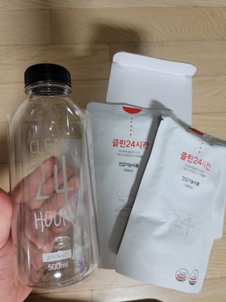 클린24시간 1BOX(5포) + 전용보틀(500ml) — 5점을 준 리뷰어가 2022년 10월 올린 사용 사진