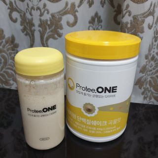 프로티원 단백질쉐이크 곡물맛 2주분 1통+보틀 — 5점을 준 리뷰어가 2021년 4월 올린 사용 사진