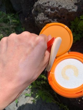 광동생활건강 MF[광동] 비타500✨주름개선·미백·SPF50+🌞퍼펙트쉴드 빅 선쿠션 본품 — 5점을 준 리뷰어가 2024년 5월 올린 사용 사진