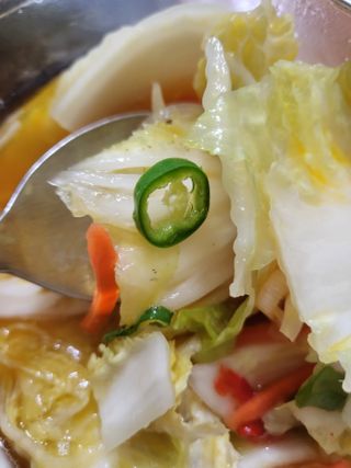 셰프애찬 단호박 백김치 1kg — 5점을 준 리뷰어가 2022년 10월 올린 사용 사진