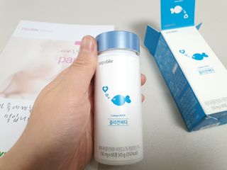 파파비오랩 승무원 콜라겐 콜라겐바다 — 3.5점을 준 리뷰어가 2021년 1월 올린 사용 사진