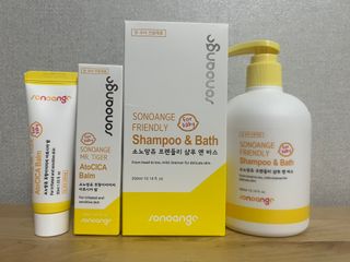 소노앙쥬 프렌들리 샴푸앤바스 + 호랑이아저씨 아토시카밤 — 5점을 준 리뷰어가 2022년 6월 올린 사용 사진