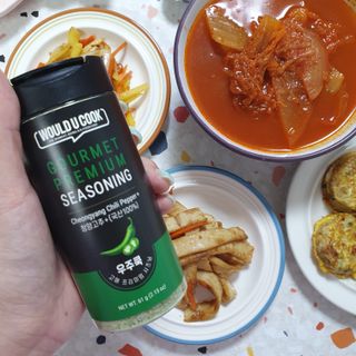 우주쿡 천연조미료 고메 프리미엄 시즈닝 6종 택1 청양고추+ /대파 /깻잎 /마늘 /생강 /표고버섯 — 5점을 준 리뷰어가 2021년 9월 올린 사용 사진