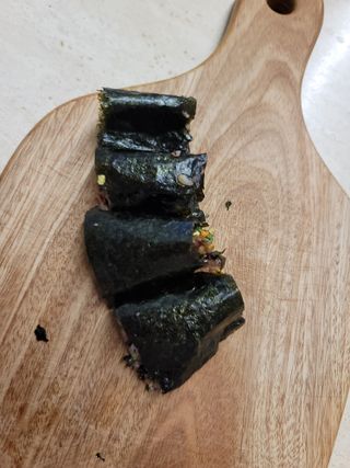해풀잎 누구나 김밥*1ea [(혼합야채 35g *1ea,  김밥김 (5g, 5ea),  양념간장 (6g, 5ea), 참기름(5g, 2ea)] — 5점을 준 리뷰어가 2022년 7월 올린 사용 사진